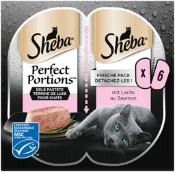Sheba Sheba SHEBA® PERFECT PORTIONS™ mit Lachs MSC 6 x 37,5g, Nassfutter für: Katze – Produktbild 1 von 1