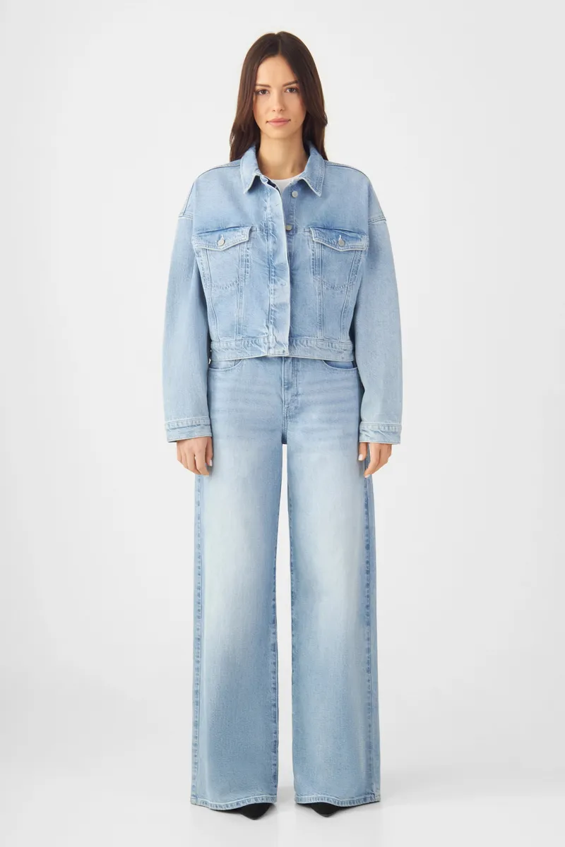 DAWN Dawn Damen vegan Boxy Jacke Amara Hellblau, Hellblau, – Produktbild 1 von 2