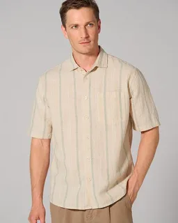 HempAge HempAge Kurzarmhemd mit Streifenmuster Casual Fit Hanf/Biobaumwolle – Produktbild 1 von 1