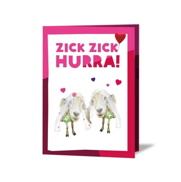 OxfamUnverpackt OxfamUnverpackt Spenden-Geschenk "Ziegenpärchen sie & sie" (Grußkarte mit Magnet) – Produktbild 2 von 2