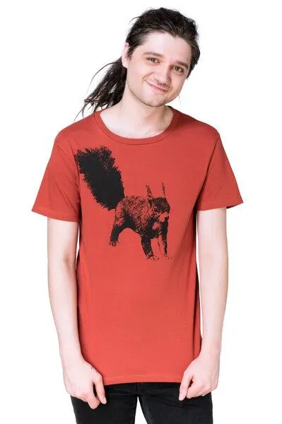 Hirschkind Hirschkind Bio- & Fair-Trade-Männershirt "Eichhörnchen" rostrot – Produktbild 2 von 2