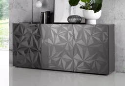 Home affaire Sideboard Prisma Breite 181, Kommode 3 Türen, Anrichte, Front mit elegantem Siebdruck, grifflos, viel Stauraum – Produktbild 1 von 1