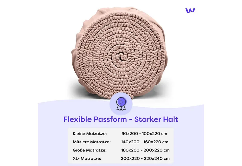 Wolkenfeld Spannbettlaken Boxspringbett Bettlaken - Spannbetttuch für Matratzen bis 40cm, Jersey, Gummizug: rundum, (1 Stück), Elastisch & Rutschfest: 90x200, 140x200, 160x200, 180x200 & Übergrößen, Rosa, – Produktbild 5 von 5