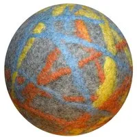 Lou-i Lou-i Filzball bunt Made in Germany - Weicher Spielball für drinnen, Grau-gelb-hellblau-orange, – Produktbild 1 von 1