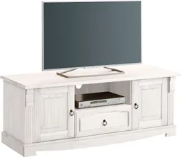 OTTO home Lowboard Anna, TV-Bank, TV-Schrank, im Landhaustil (Gesamtmaße (B/T/H): ca. 140/44/50 cm), TV-Board, Breite 140 cm, 2 Türen, 1 Schublade, Massivholz, FSC® – Produktbild 1 von 1