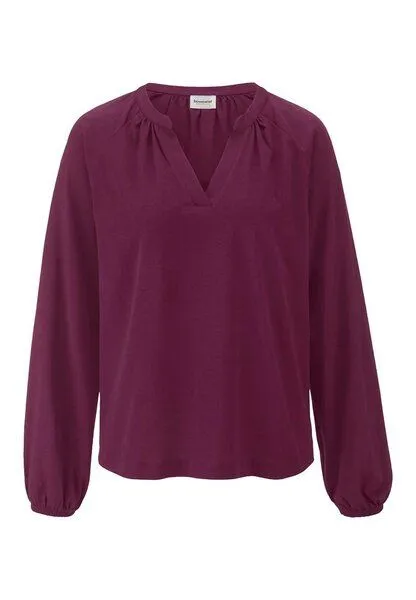 hessnatur hessnatur Jersey-Bluse Relaxed aus reiner Bio-Baumwolle, Fuchsia, – Produktbild 3 von 4