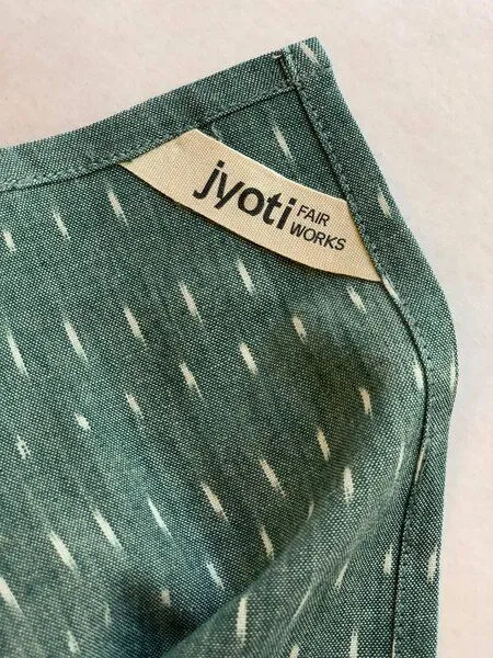 Jyoti - Fair Works Jyoti - Fair Works Bio-Baumwoll Bandana Dupatti, Ikat-salbei, – Produktbild 1 von 4