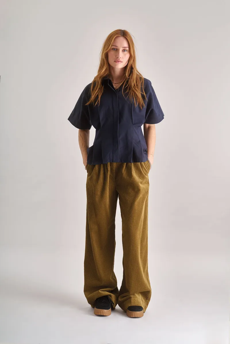 KOMODO KOMODO Damen vegan Hose Lola Cord Olive, Olivgrün, – Produktbild 1 von 2