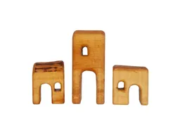 bikeho Holzbausteine natur Kleine Häuser, Erlenholz 3-teilig – Produktbild 1 von 1