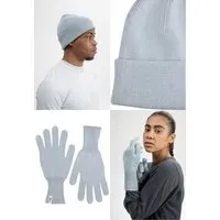 MELA MELA Bundle Feinstrick Mütze HIMMAT + Strick Handschuhe RISHI, Cloudy blue, – Produktbild 2 von 5