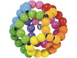 Goki goki Greifling aus Holz mit Glöckchen "Elastik Regenbogenball" Durchmesser 8 cm – Produktbild 1 von 1
