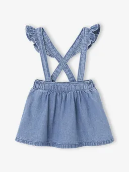 Vertbaudet Jeansrock mit verstellbaren Träger und Volants Mädchen – Produktbild 1 von 1