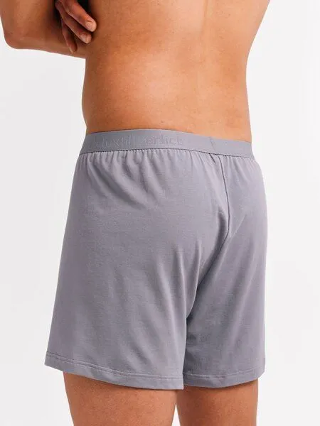 erlich textil erlich textil Casual Cotton Boxers, weite Boxershorts aus Bio-Baumwolle, made in Europe, Steingrau, – Produktbild 4 von 6