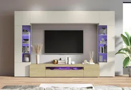 OTTO home Wohnwand New Egypt, (4-St., Breite 290cm), bestehend aus 2 Stauraumvitrinen, 1 Lowboard, 1 Hängeschrank – Produktbild 1 von 1