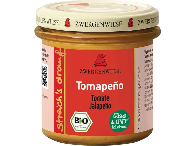 Zwergenwiese Zwergenwiese streich's drauf Tomapeno 'Tomate und Jalapeno', vegan. 135 g – Produktbild 1 von 1