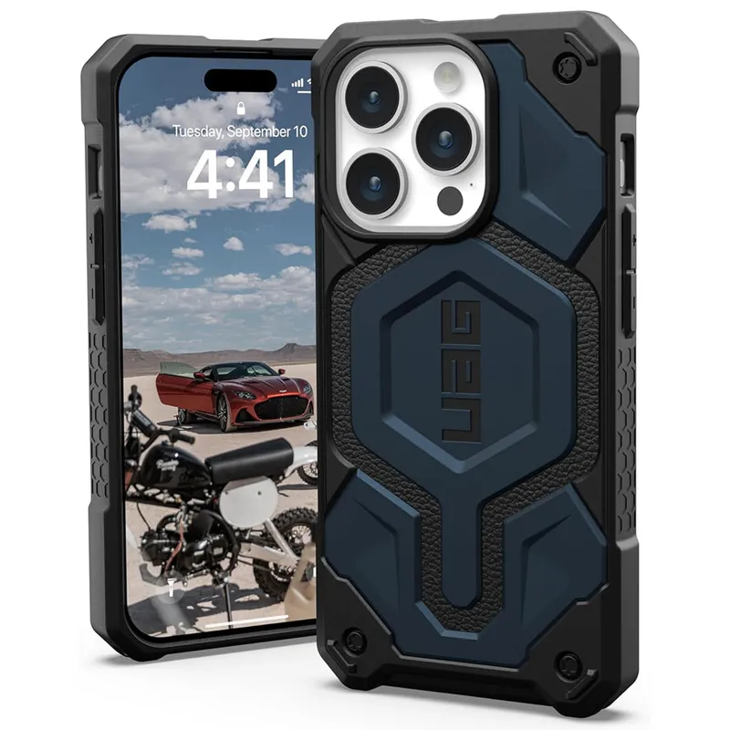 Urban Armor Gear MagSafe-Hülle für Apple iPhone 15 Pro, Urban Armor Gear, Monarch Pro, Marineblau – Produktbild 1 von 1