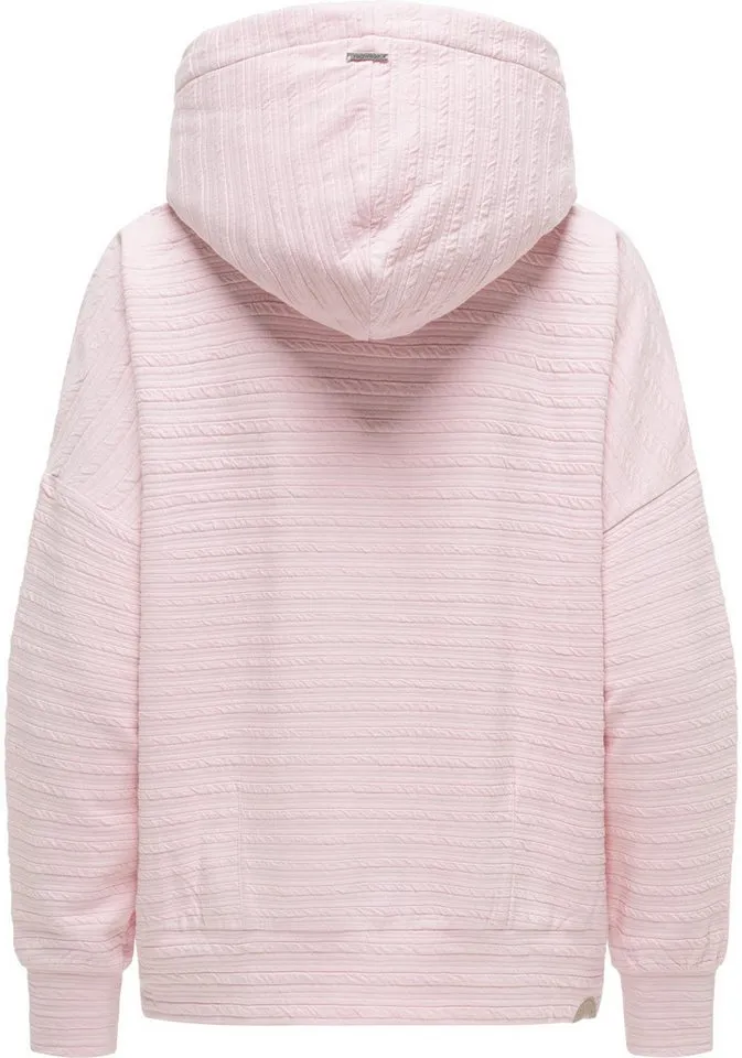 ragwear ragwear Kapuzenpullover Pirita Crepe Hoodie mit verstellbarer Kapuze, Rosa, – Produktbild 3 von 4