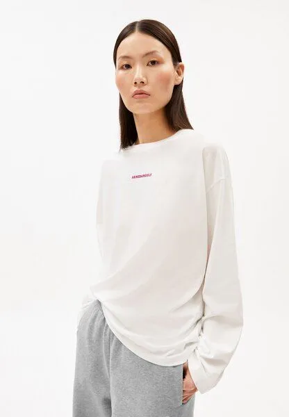 ARMEDANGELS ARMEDANGELS FIETAA SMILE Damen Longsleeve aus Bio-Baumwolle, White-pink mist, – Produktbild 1 von 4