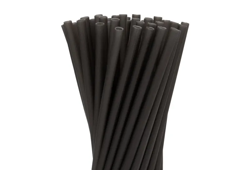 wisefood Trinkhalme 100-tlg., Essbare Reisstrohhalme, schwarz, Ø 0,6 x 22,5 cm – Produktbild 1 von 5