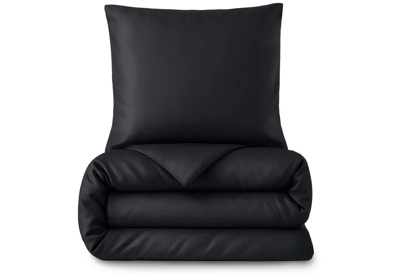 Laynenburg Bettwäsche Eukalyptus aus 100% Tencel Lyocell ab Gr. 135x200, kühlende, atmungsaktive Sommer-Bettwäsche mit Reißverschluss, Schwarz, – Produktbild 1 von 5