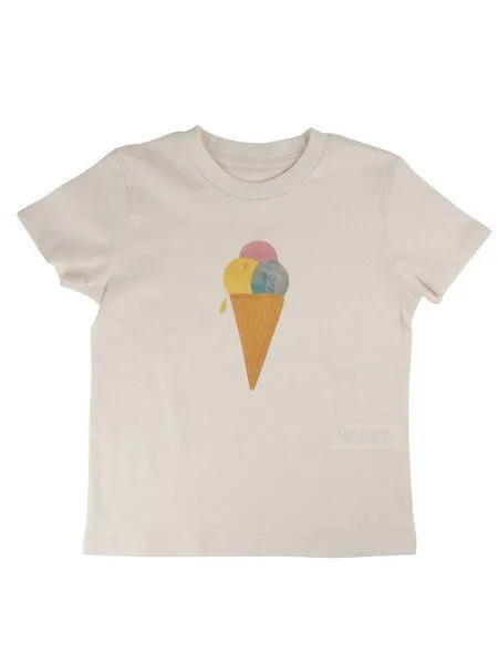 MelaDi Meladi Kinder Shirt aus Biobaumwolle - Eiscreme auf Natural Raw – Produktbild 1 von 4