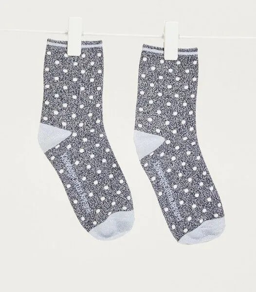 KnowledgeCotton Apparel KnowledgeCotton Apparel Socken - HONEY Lurex Glitter Dot Socks - aus Bio-Baumwolle & recyceltem Polyester, Blau ( total eclipse), – Produktbild 1 von 3