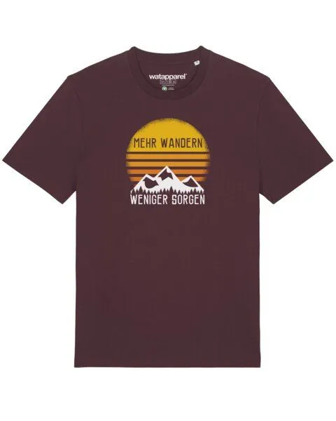 watapparel watapparel T-Shirt Unisex Mehr Wandern, Red brown, – Produktbild 1 von 4