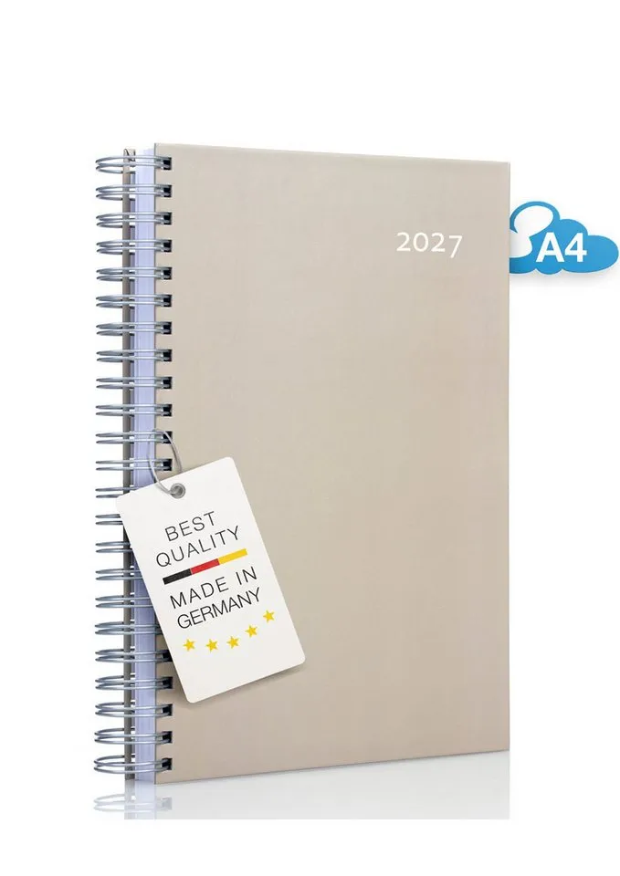 edition cumulus Terminkalender edition cumulus Der GROSSE DICKE Tageskalender 2027 DIN A4 1Tag=1Seite, 1 Tag pro Seite, DIN A4, FSC-Papier, Notizbereich, Braun, – Produktbild 2 von 5