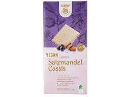 gepa GEPA Weiße Bio-Schokolade "Salzmandel Cassis", vegan, 100 g – Produktbild 1 von 1