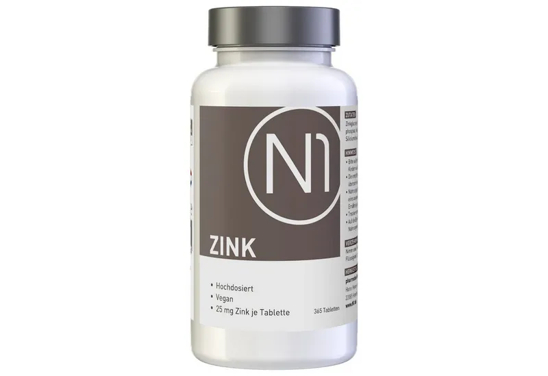 N1 Healthcare N1 ZINK 25mg, 365 vegane Tabletten Tabletten, 365 St., 84 g – Produktbild 1 von 4