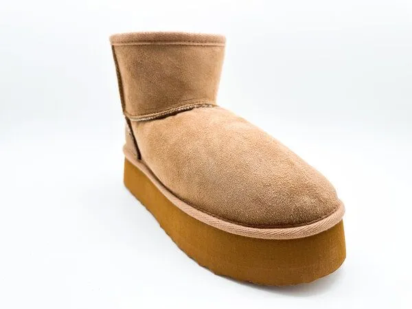 thies Stiefel aus Schaffell "thies 1856 ® Platform Sheep Boots", Chesnut, – Produktbild 2 von 4
