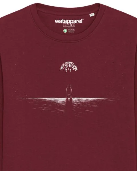 watapparel watapparel Sweatshirt Unisex Lost in space, Burgundy, – Produktbild 3 von 4