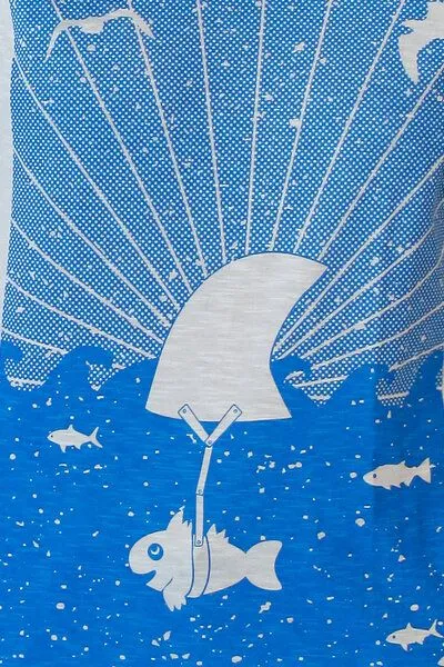 päfjes päfjes T-Shirt "Hai Fisch" Fin Flosse - Fair Wear Frauen T-Shirt, Natur, – Produktbild 3 von 3