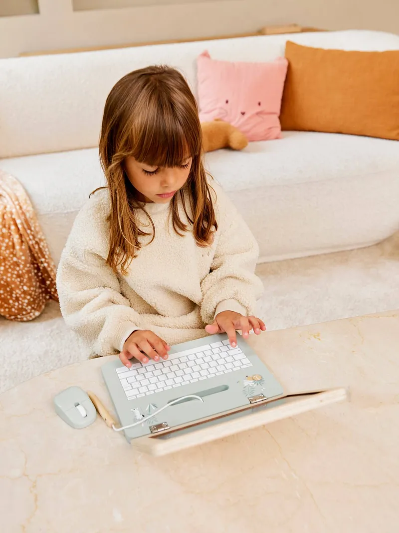Vertbaudet Vertbaudet Magischer Holz-Laptop für Kinder FSC® TANSANIA, Braun, – Produktbild 3 von 4