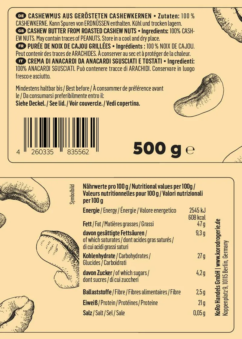 KoRo Bio Cashewmus 250 g – Produktbild 4 von 5