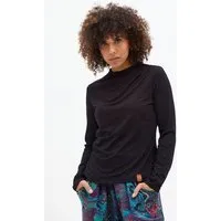 KOKOworld Rollkragenpulli Camino – Klassischer, figurbetonter Schnitt – Dekorative Raffung – 100 % in der EU fair produziert – KOKOworld, Black (schwarz), – Produktbild 1 von 1