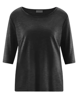 HempAge Hempage Damen vegan T-Shirt, Lässige Passform Schwarz – Produktbild 1 von 1