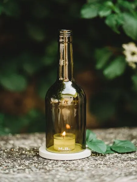 MaBe MaBe Windlicht klein - passt immer und überall - Natürlichkeit pur, Senf, – Produktbild 2 von 4