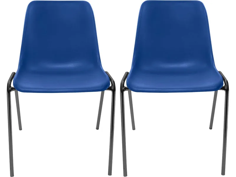 2x Besucherstuhl "ECO" Gestell anthrazit gepulvert, Kunststoffschale taubenblau – Produktbild 1 von 1