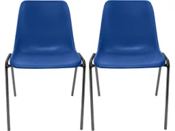 2x Besucherstuhl "ECO" Gestell anthrazit gepulvert, Kunststoffschale taubenblau – Produktbild 1 von 1