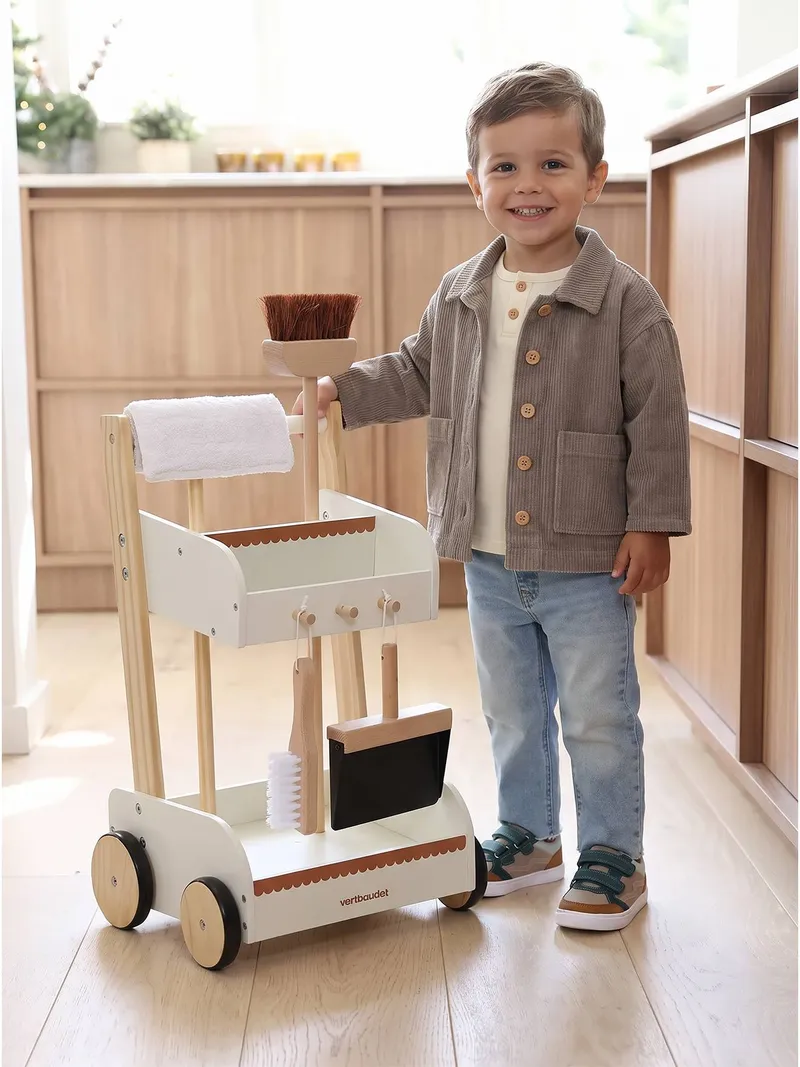 Vertbaudet Vertbaudet Kinder Putzwagen, Wollweiß, – Produktbild 1 von 4