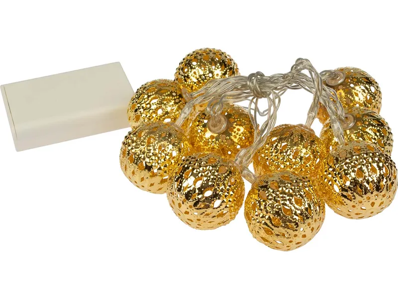Konstsmide Konstsmide LED-Dekolichterkette "Kugeln" gold, 10 Dioden warmweiß – Produktbild 1 von 1
