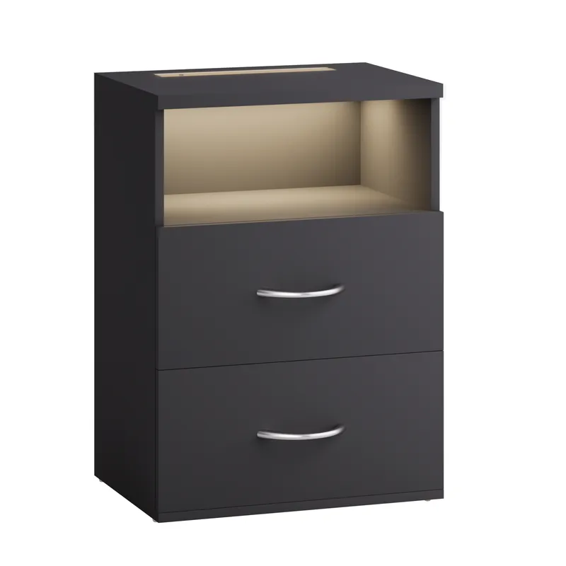 Casaria® Nachttisch Jamie Anthrazit 55x40x28cm – Produktbild 1 von 2