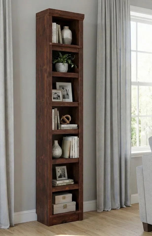 OTTO home Bücherregal Soeren Regal B/T/H: 40/29/220 cm, Kiefer FSC®-zertifiziert, 7 Fächer und 6 Einlegeböden, Braun, – Produktbild 2 von 3