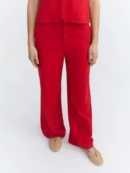 thinking mu thinking mu Karina Pants - Damen Hose aus Bio-Baumwolle, Cavel red (rot), – Produktbild 2 von 4