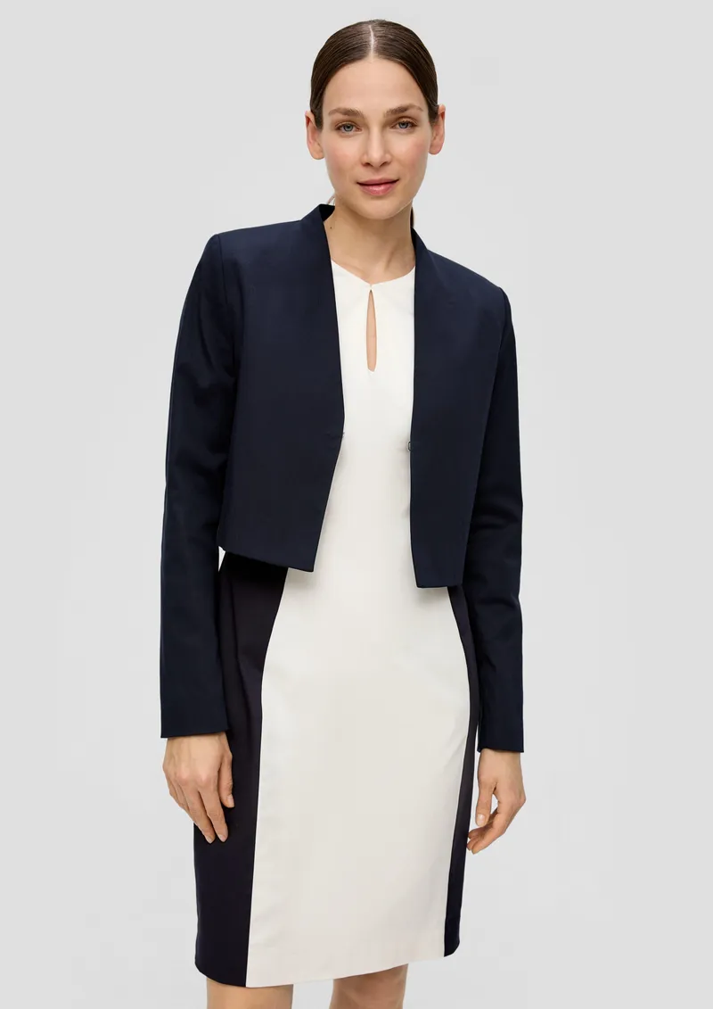 s.Oliver s.Oliver Verkürzte Jacke aus Lyocellmix, Blau, – Produktbild 2 von 2