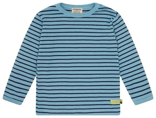 loud + proud loud + proud Babys & Kinder Shirt Streifen, GOTS-zertifiziert, Air(blau), – Produktbild 1 von 2