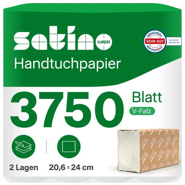 Satino by WEPA Satino by WEPA Satino GreenGrow Handtuchpapier Z-Falz - weich - ungebleicht - 20,6x24 – Produktbild 3 von 6