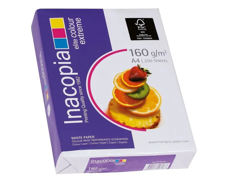 Inacopia Inacopia Druckerpapier Elite, Format DIN A4, 160 g/m², 171 CIE, 250 Blatt, Weiß, – Produktbild 2 von 4