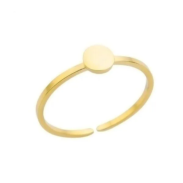 ELEKTROPULLI Größenverstellbarer DOT Ring ca. Ø 16 - 19mm, Breite des Ringes 1mm und DOT 5mm von Elektropulli, Gold, – Produktbild 1 von 1